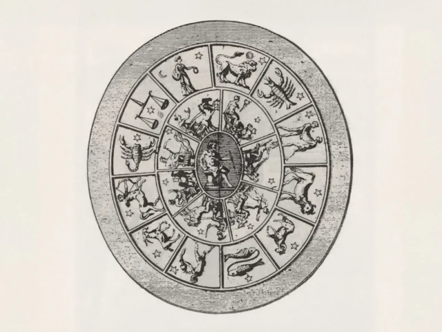 Grabado histórico con símbolos planetarios y signos zodiacales para explicar la sinastría astrológica